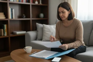 Seguros en xativa cliente revisando poliza