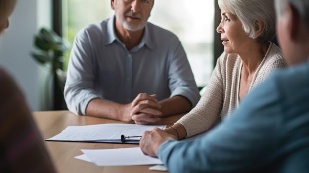 seguro de decesos en Xátiva - pareja firmando